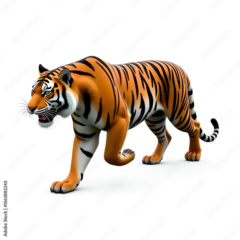 Obraz premium tiger on white background