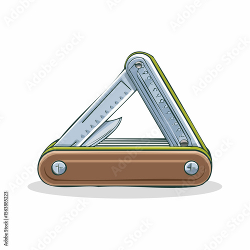 Multipurpose Tool on Display: An illustration of a versatile multi-tool, showcasing its compact design and the array of functionalities it offers, all presented with attention to detail.