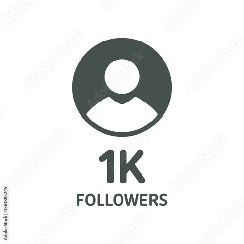 One thousand followers milestone achieved with user icon and text