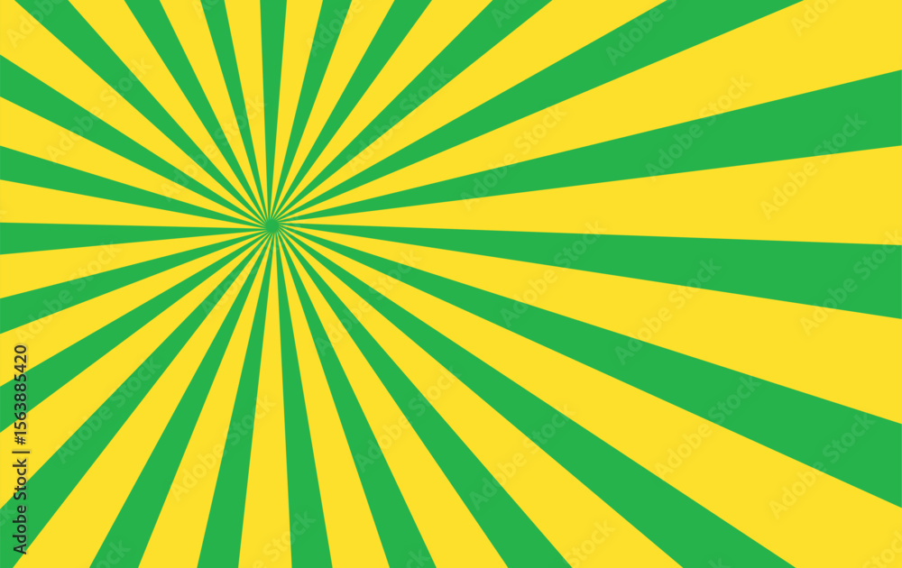 Obraz premium Vibrant Green Sunburst Pattern Background. Ray star burst backdrop