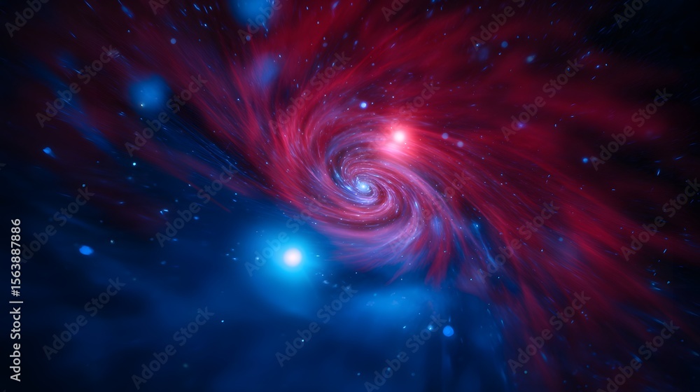 Obraz premium Binary Star System Collapsing Singularity Vivid Energy Swirling Formation