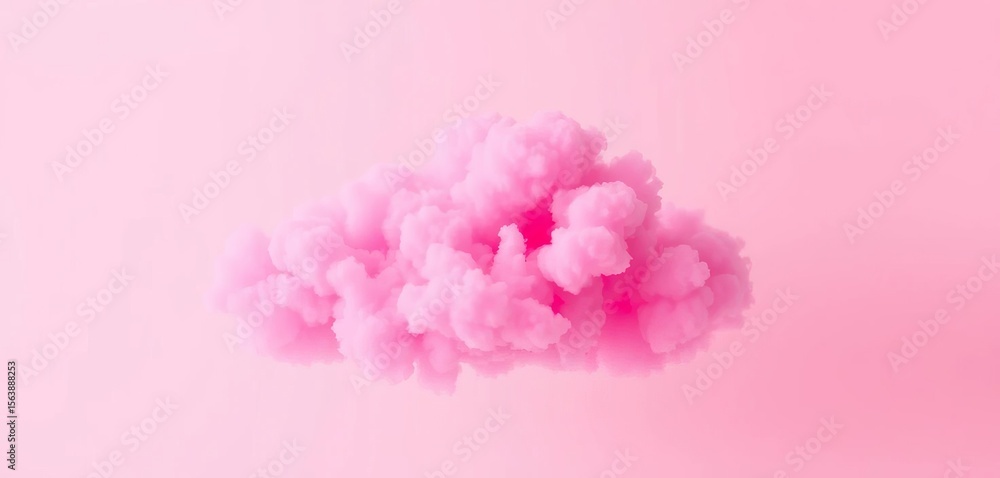 Fototapeta premium Abstract pink cloud, colorful geometric shapes on minimalist background Trendy fashion templates, style, geometric