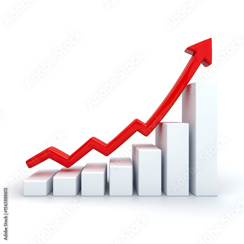 Upward Trend Visualization A 3D Render of an Ascending Bar Graph with a Red Arrow Illustrating Economic Growth and Market Improvement on a White Background Free Download Upward Trend Visualization A 3D Render of an Ascending Bar Graph with a Red Arrow Illustrating Economic Growth and Market Improvement on a White Background - GFXLoad