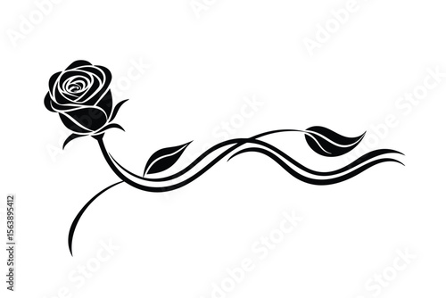 Circular Swirling Rose Vine with Leaves