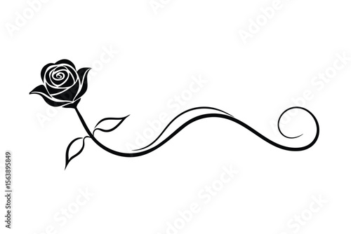 Circular Swirling Rose Vine with Leaves