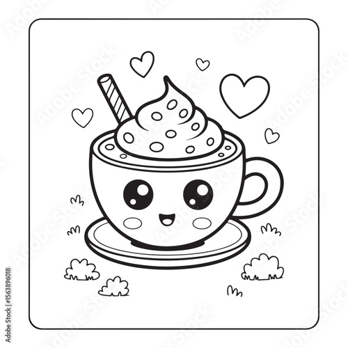 cute christmas coloring page, bold & easy cozy winter coloring book pages, line art vector illustration, black and white designs,   cute christmas coloring page, bold & easy line art, victor art 