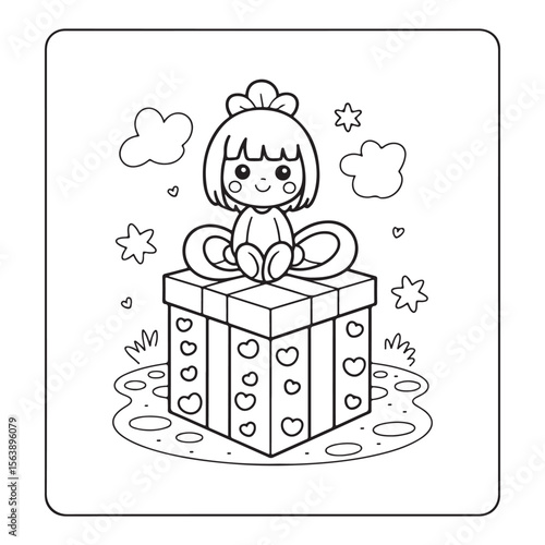 cute christmas coloring page, bold & easy cozy winter coloring book pages, line art vector illustration, black and white designs,   cute christmas coloring page, bold & easy line art, victor art 
