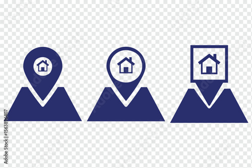 Home location icon vector sign. House location pin icon for real estate and navigation. 
Location icon. Map pin icon. Location icon. Map pin icon set. location marker. location pin. Map pin ico eps 10