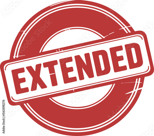 Extended red stamp text vector