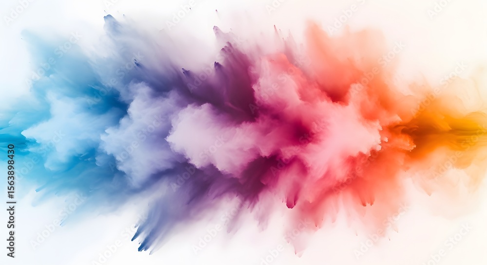 Fototapeta premium Vibrant Pink and Blue Color Explosion in Air