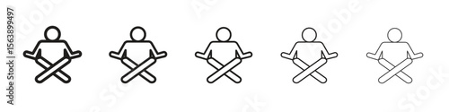 Meditating icons. simple and modern vector icon designs