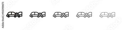 Rear end collision icons. simple and modern vector icon designs