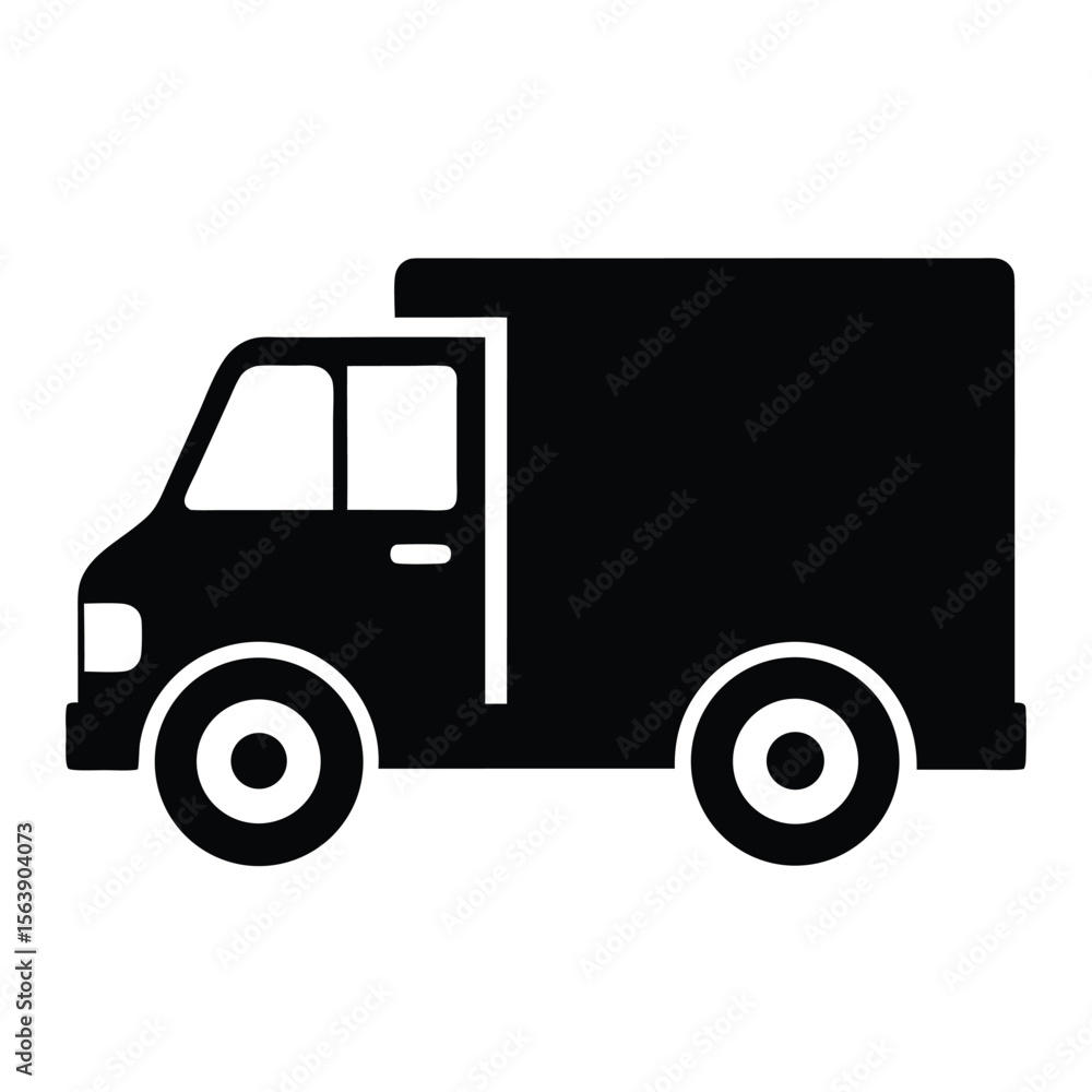 Delivery Truck Silhouette Vector Illustration Delivery Truck Silhouette Vector Illustration