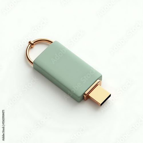 Wallpaper Mural Premium USB Stick Mockup – Sage Green Body with Metallic Gold Trim Torontodigital.ca