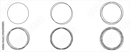 Hand drawn circle frame set