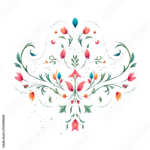 Vector illustration of an abstract background with a floral pattern in the center.