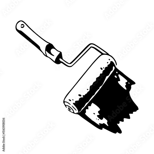 creative paint roller splash clipart