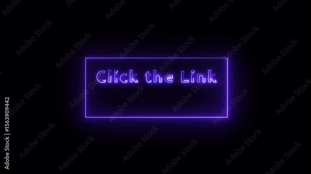 Neon Text Click the Link in Description Lower third Animation on black background. Neon Text Click the Link in Description Lower third Animation on black background.