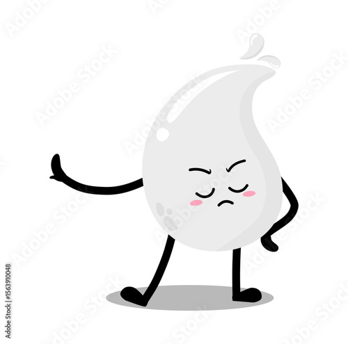 Cute Hand Drawn White Blood Drop Nope Stop Talking