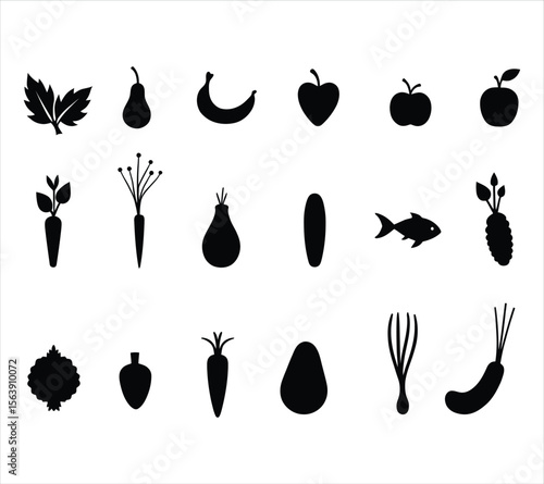 Whole Food Icons – Clean Eating Silhouette Set