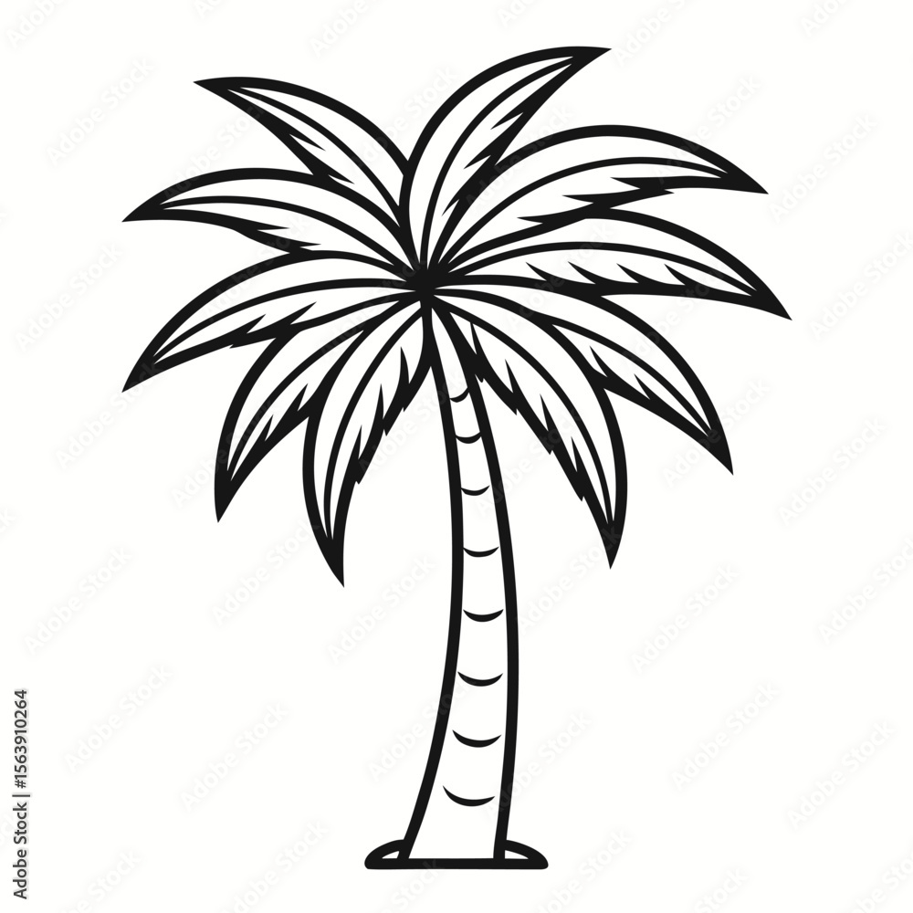 Obraz premium palm tree line art