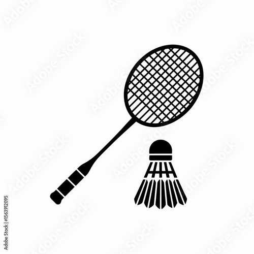 badminton racket and shuttlecock