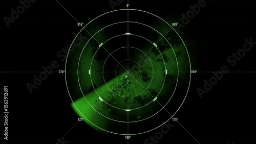 Radar sonar Heads Up Display airplane, ship, travel HUD screen navigation aid with realistic ping detailing 4K