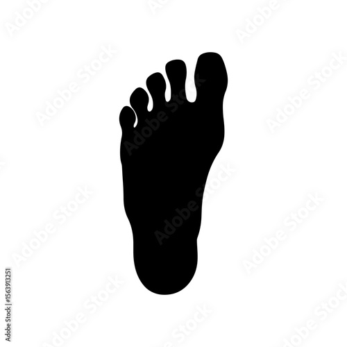 Human foot silhouette vector flat illustration design.