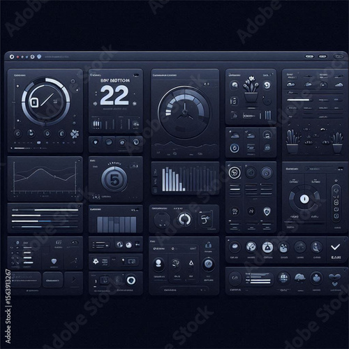 Dark Themed Interface – Admin Panel Vector Design
