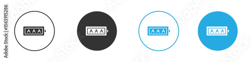AAA battery icon solid style. Flat vector illustration.