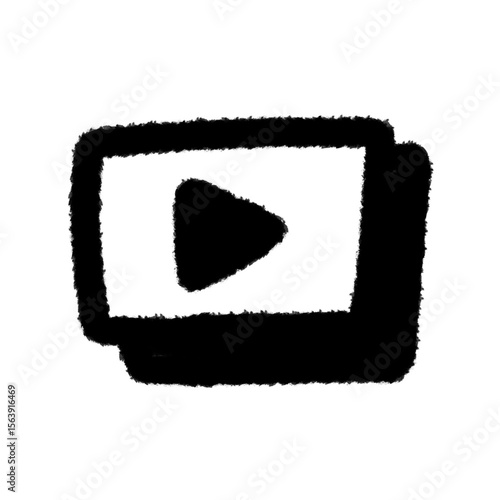 Fotografie play button png design cartoon handwrite clipart doodle element cute and kwaii f