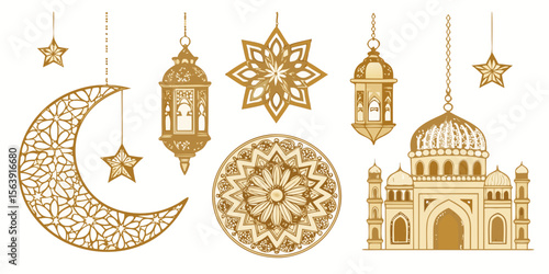vector illustration of mosque in istanbul