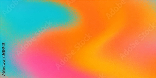 Bright and vibrant, this abstract watercolor background blends fiery oranges, yellows, and pink with cool blues, creating a dynamic and colorful illustration of light and texture