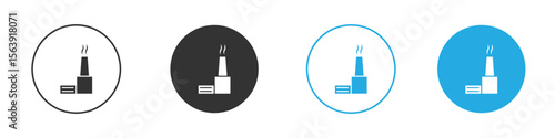Factory icon solid style. Flat vector illustration.