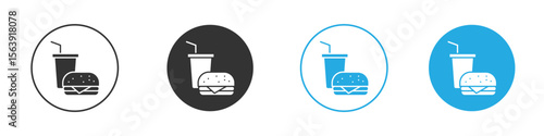 Fast food icon solid style. Flat vector illustration.