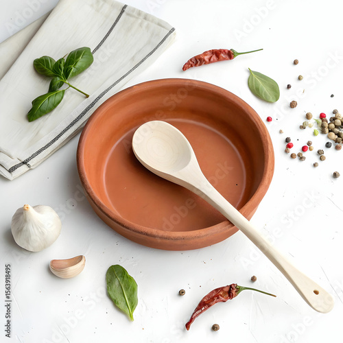 A minimalistic plain clay spoon rest, handcrafted and functional