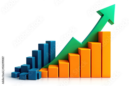 Free Download Visual Representation of Business Growth A Bar Graph Displaying Upward Trends and Positive Development with Contrasting Colors on a White Background - GFXLoad