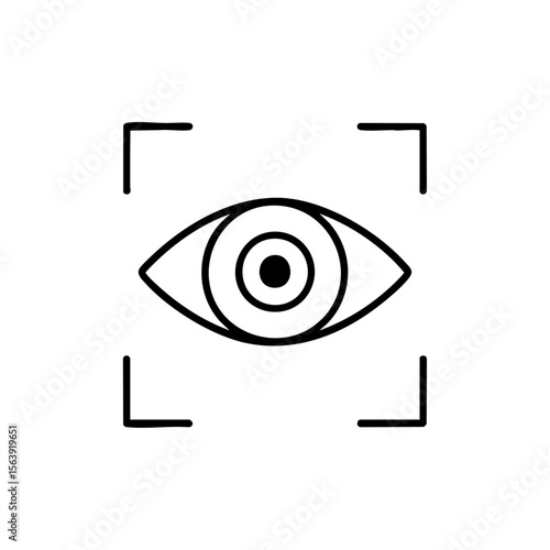 eye scanning outline icon vector illustration