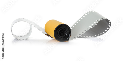 Roll of photographic film isolated on white