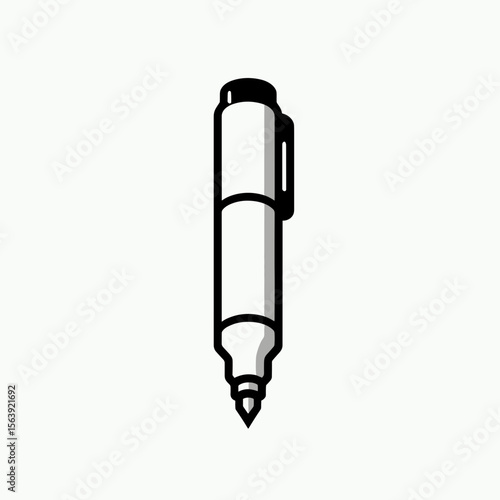 Black permanent marker in minimalist design on light background  