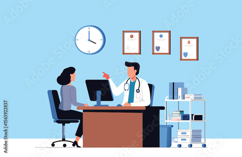 Doctor Patient Consultation Medical Appointment Illustration