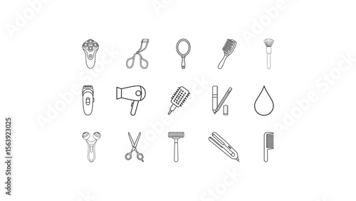 Grooming tools and beauty accessories collection vector