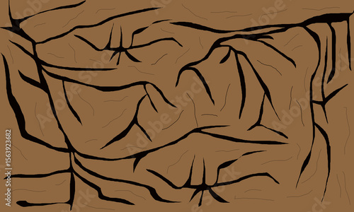 An illustration showing dry, cracked earth, symbolizing extreme drought and lifeless, barren land affected by severe heat and water scarcity.