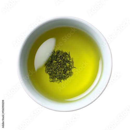 Wallpaper Mural White cup containing green tea top view on transparent background Torontodigital.ca