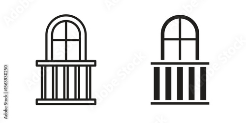 Balcony icon solid style. Flat vector illustration.