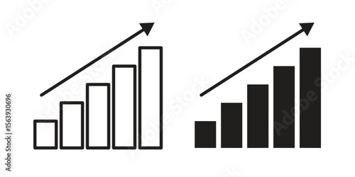 Business performance icon solid style. Flat vector illustration.