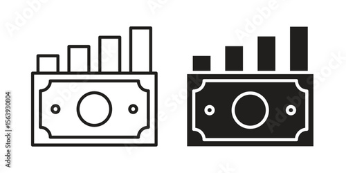 capital gain icon solid style. Flat vector illustration.