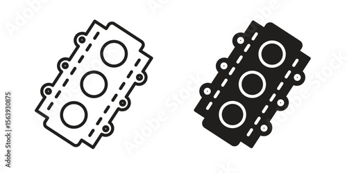 Car gasket icon solid style. Flat vector illustration.