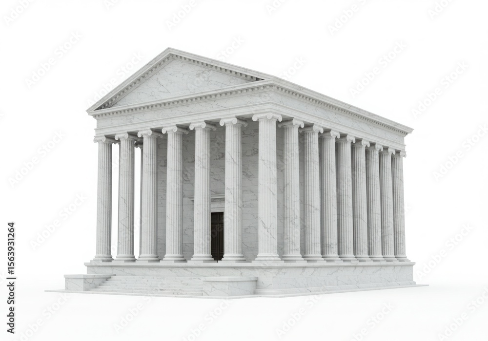 Fototapeta premium Architectural rendering of a classical temple facade