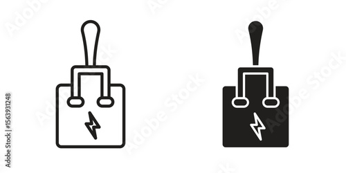 Circuit Breaker icon solid style. Flat vector illustration.